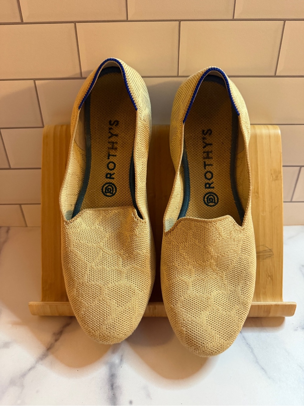 Rothy’s The Loafer Golden Shimmer Women’s Size 10 Retired Metallic Knit Flats